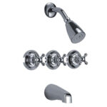Three Cross Handle Shower Faucet Set