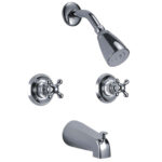 Two Cross Handle Shower Faucet Set