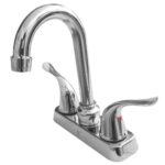 Hybrid 4” Center Bar Faucet Swan Lever Handle