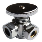 Three Way Angle Stop Chrome Plated Brass