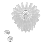 Acrylic Tub & Shower Knob Handle Replacement – P-P Marquis Style with 3-Button Set for Hot, Cold, and Diverter – Clear
